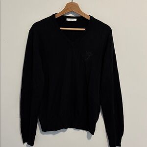 Versace Collection Gianni Versace black wool sweater size medium v neck